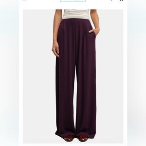 NWT Leset Dark Berry Lauren Pleated Pocket Pant Medium $220